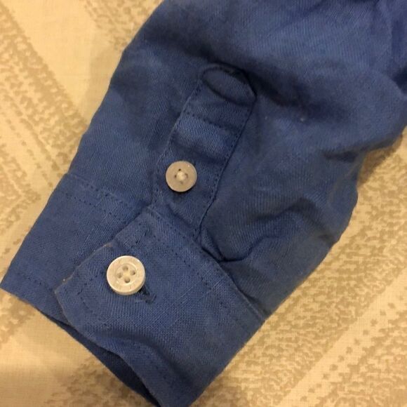 Janie and Jack Boys Blue Button Down Shirt - Picture 7 of 7